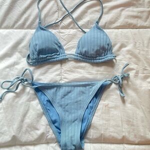 Ron Jon Light Blue Ribbed Bikini